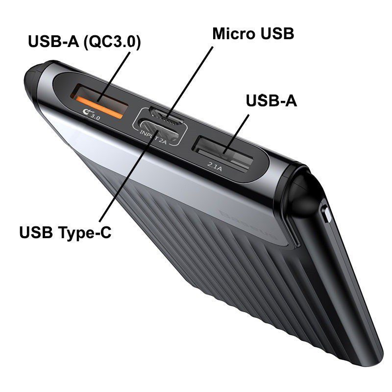 Digistore Powerbank 10000mAh  QC 3.0 Dual USB - Black