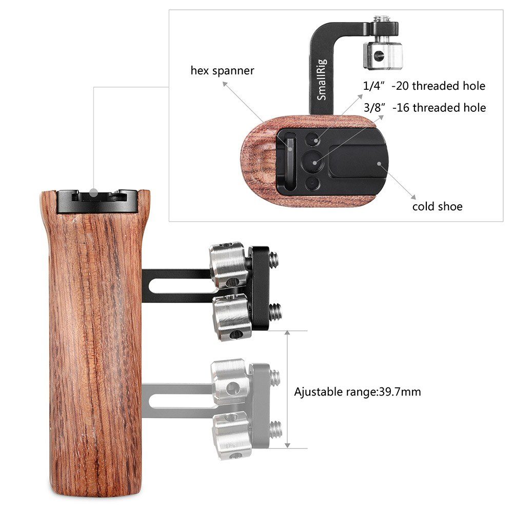 SmallRig Wooden Universal Side Handle HSN2093C