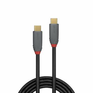 Lindy 0.5m USB 3.2 Type C to C Cable, 20Gbps, 5A, PD, Anthra Line-0