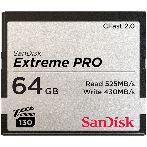Carte mémoire CFast 2.0 "Extreme Pro", 64GB, VPG 130, 525MB/Sec