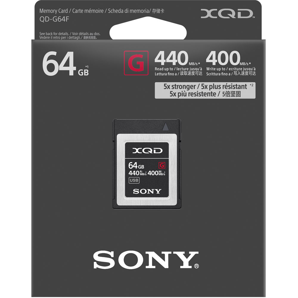 SONY CARTE XQD SÉRIE G 64GB 440MB/S