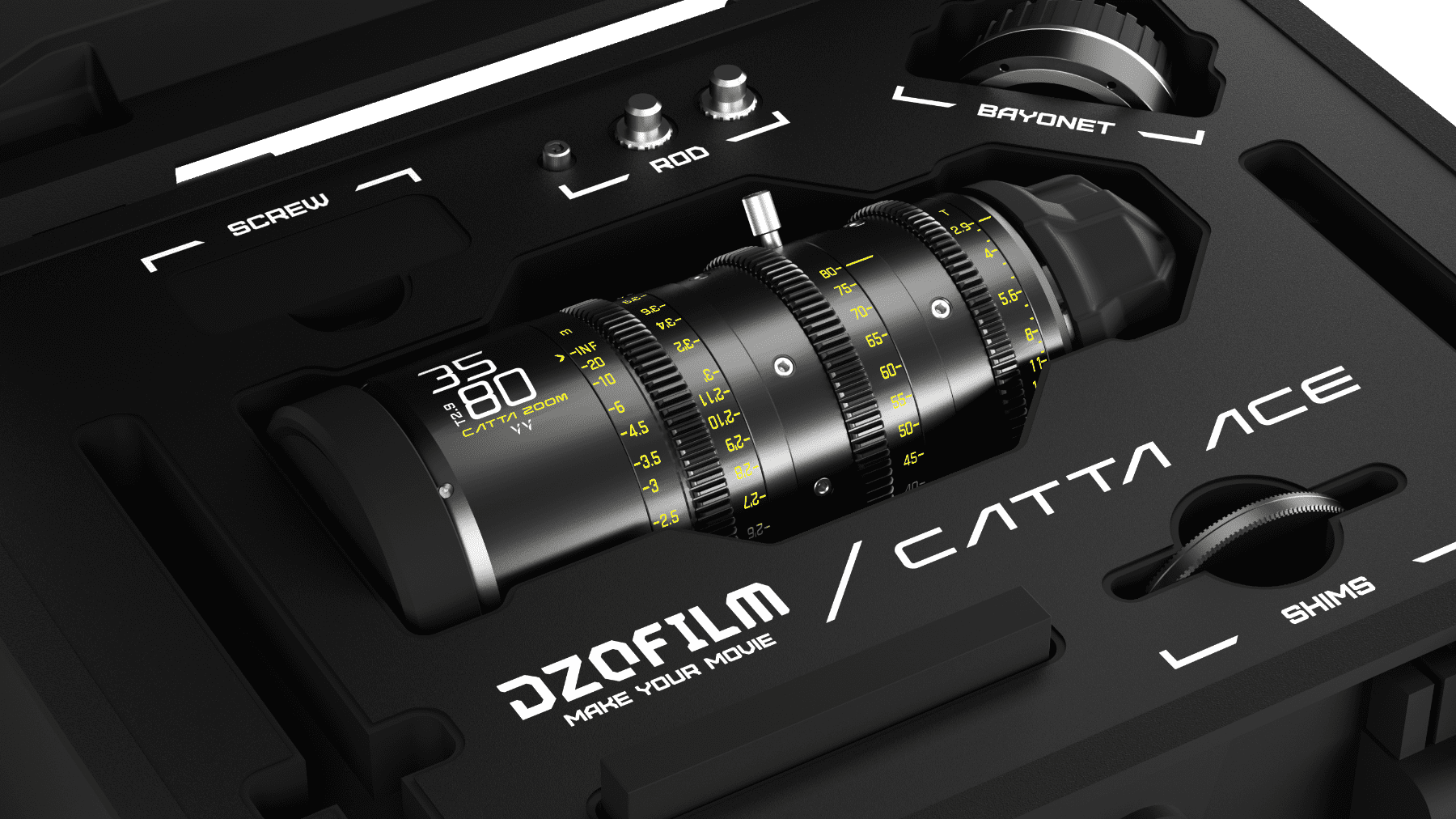 DZOFilm Catta Ace FF Zoom 35-80mm T2.9 PL/EF mount (black metal) with Safety Case