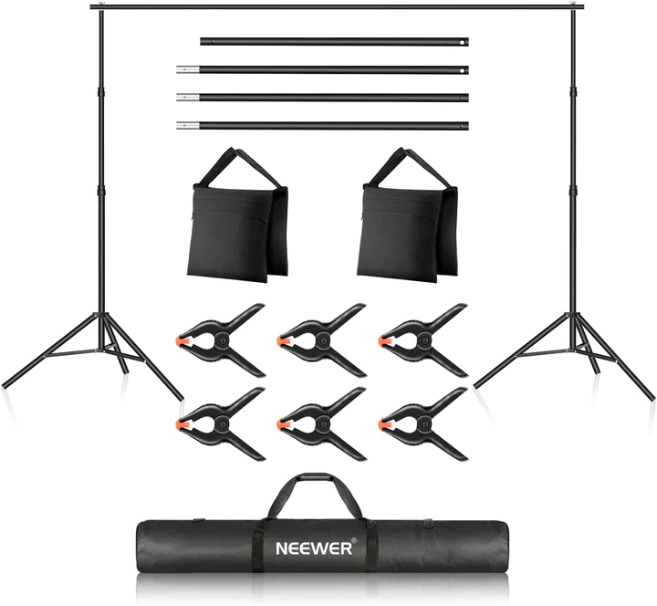 2*3m BACKDROP SUPPORT SYSTEM WITH (2)SAND BAGS AND (6)CLAMPS（LW）