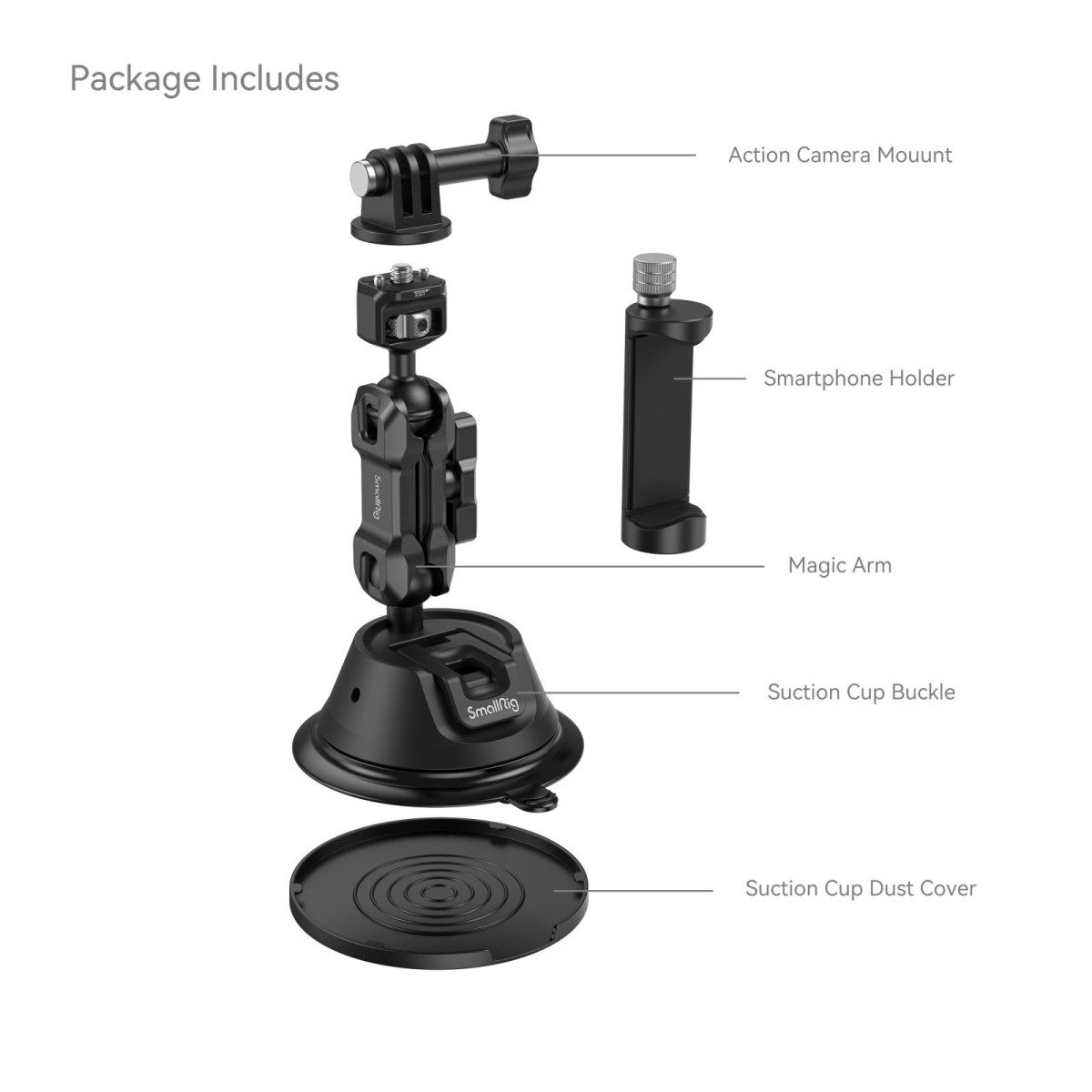 SmallRig Portable Suction Cup Mount Support Kit for Action Cameras/Mobile Phones SC-1K 4275