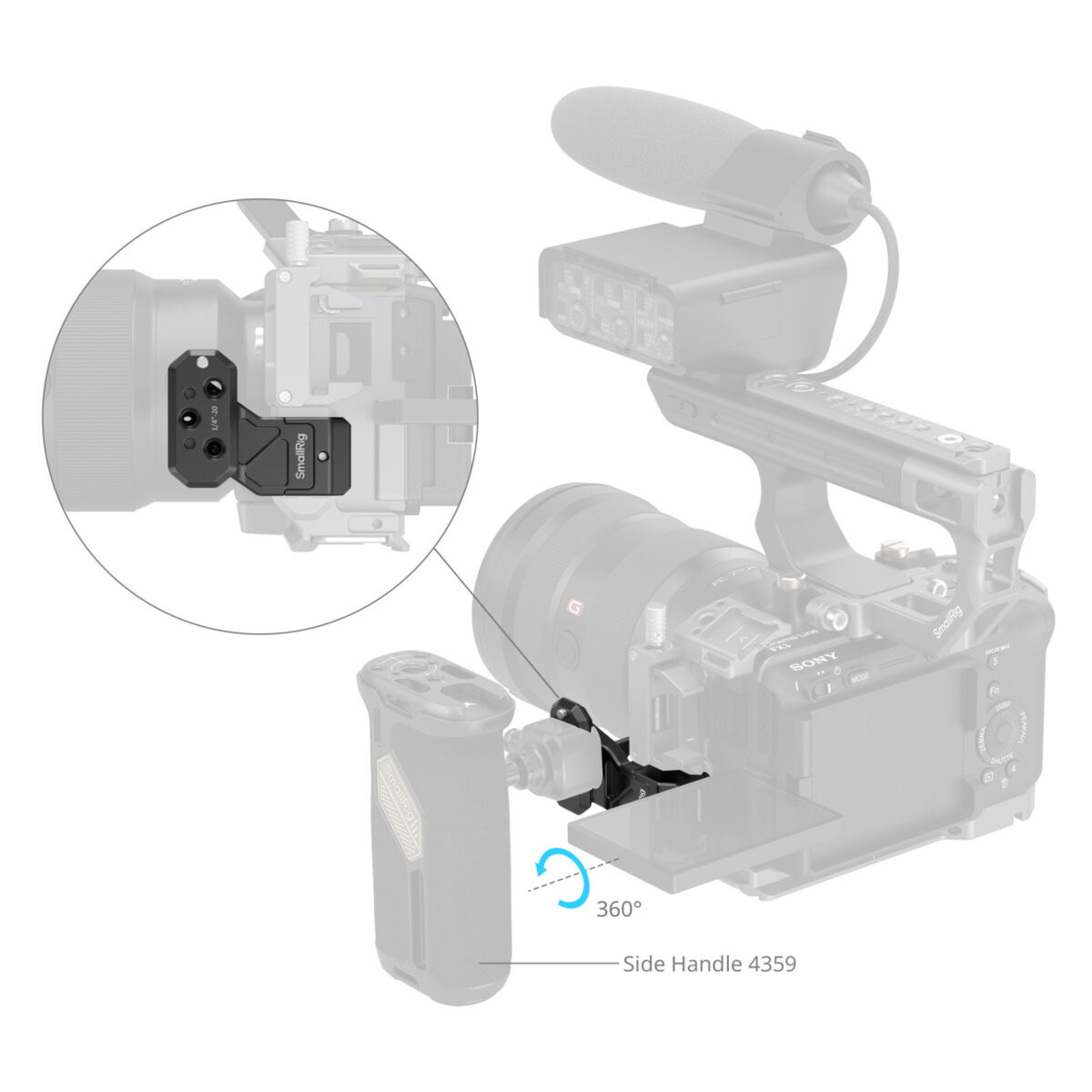 Smallrig Adaptateur d'Extension de Poignée Latérale avec Serrage NATO 4458 - Image 3