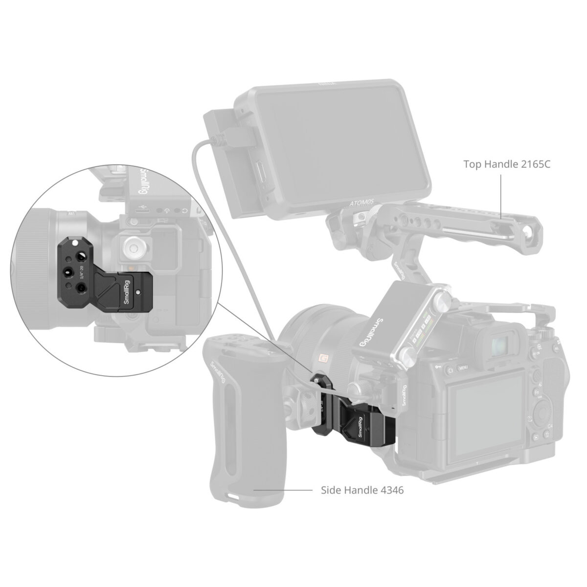 Smallrig Adaptateur d'Extension de Poignée Latérale avec Serrage NATO 4458 - Image 4