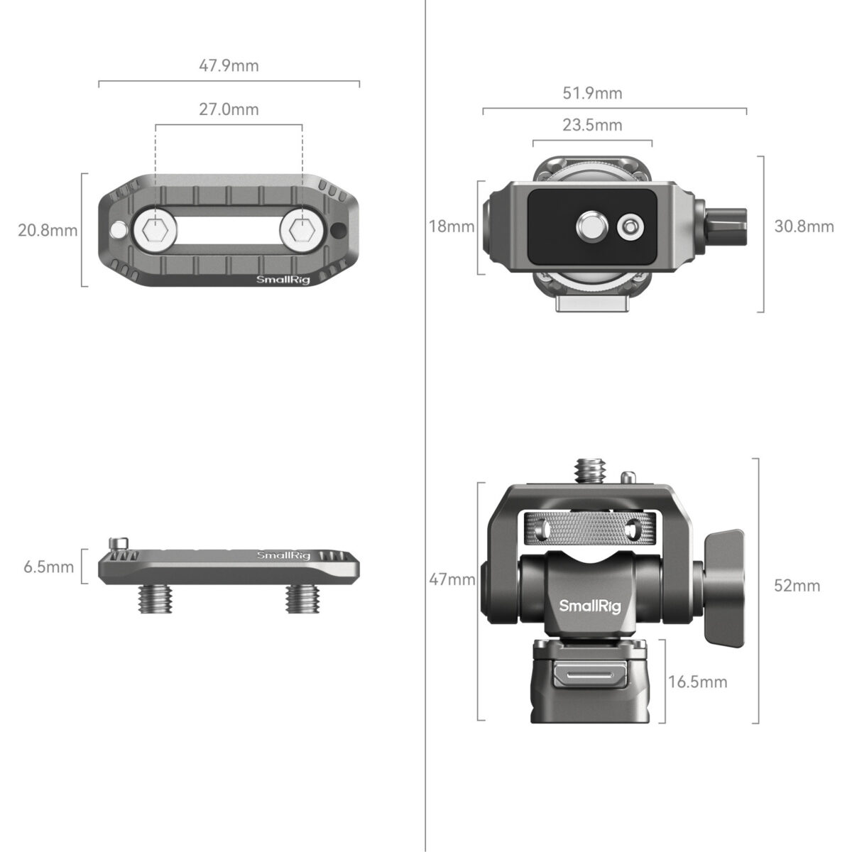 Smallrig Support de moniteur à dégagement rapide HawkLock H21 avec pince NATO 4487 - Imagen 6