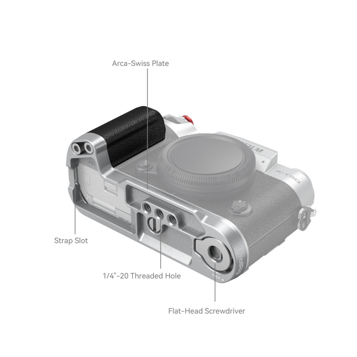 Smallrig Poignée en silicone en forme de L pour FUJIFILM X-T50 (Argent) 4713 - Imagen 5