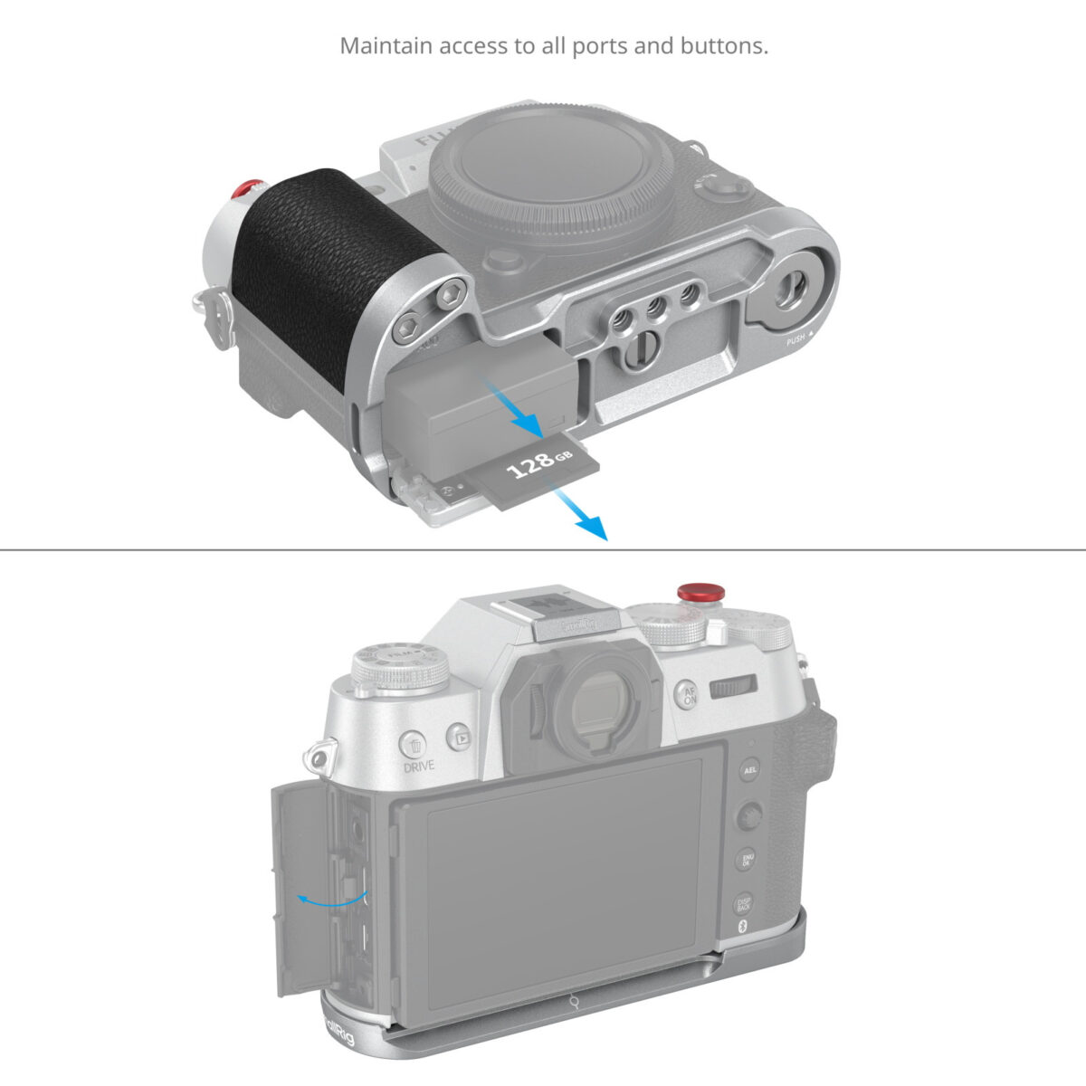 Smallrig Poignée en silicone en forme de L pour FUJIFILM X-T50 (Argent) 4713 - Imagen 6