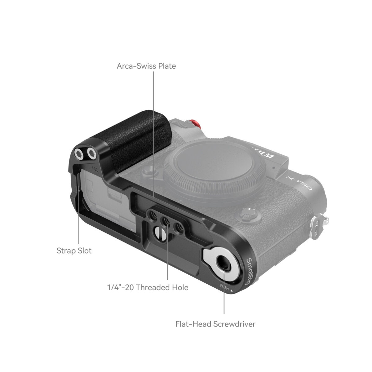 Smallrig Poignée en silicone en forme de L pour le FUJIFILM X-T50 (noir) 4783 - Imagen 5