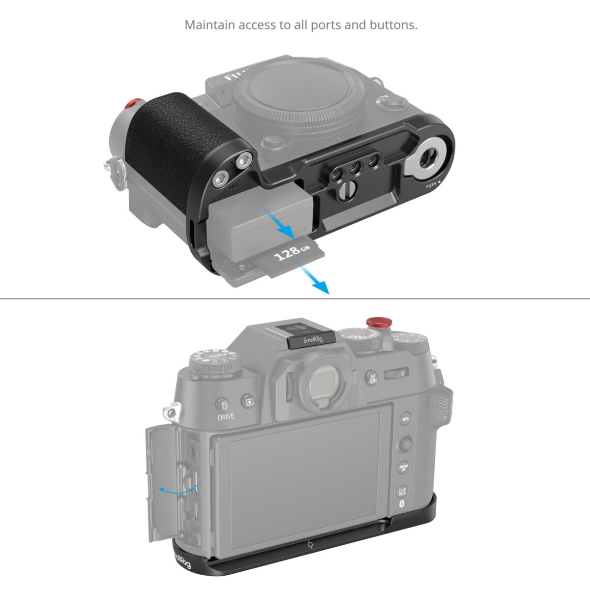 Smallrig Poignée en silicone en forme de L pour le FUJIFILM X-T50 (noir) 4783 - Imagen 4