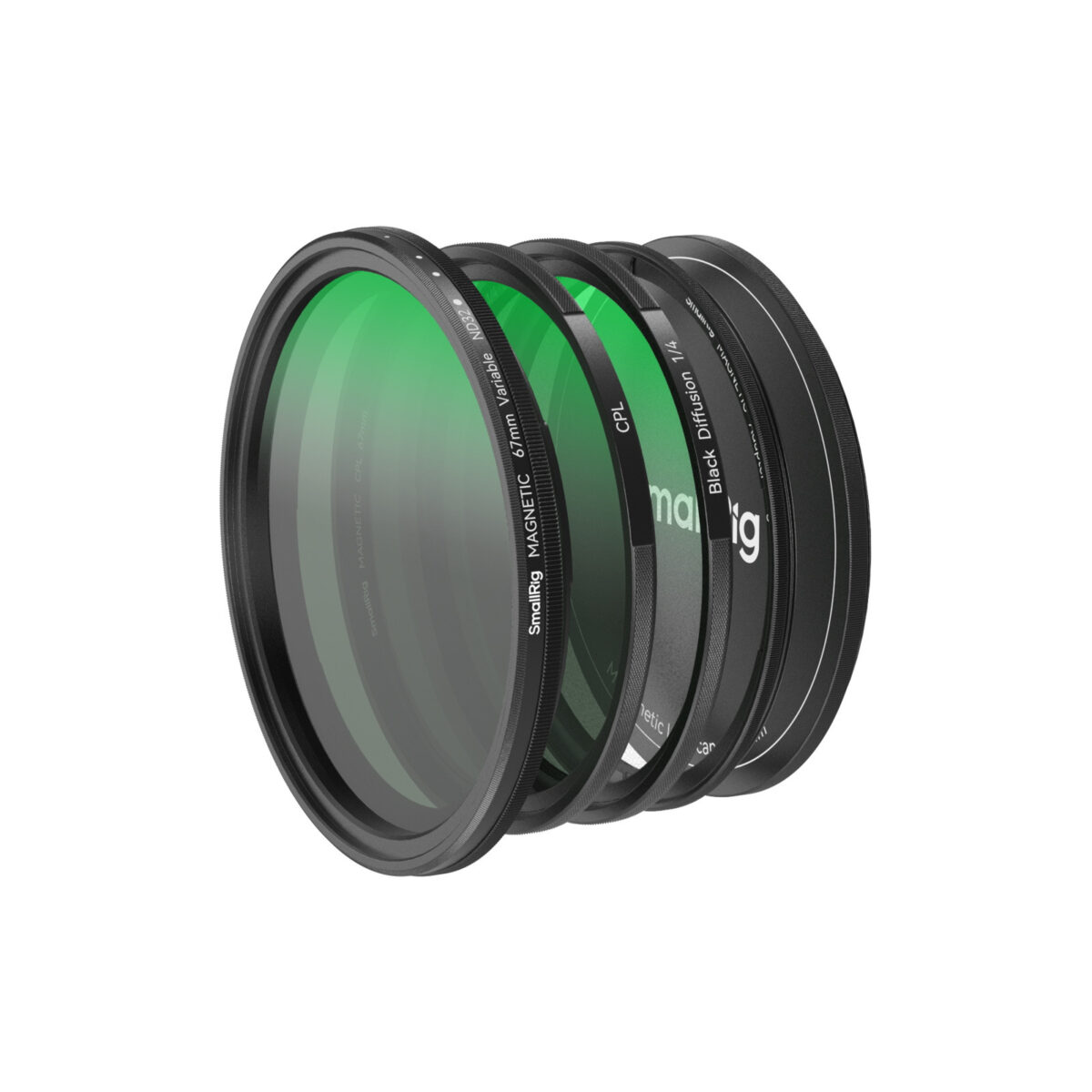 Smallrig Ensemble de filtres 5-en-1 VND 2-32 et CPL et effet de brouillard noir 1/4 (67mm) 4726 - Imagen 1