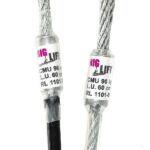 Elingue de sécurité projecteur gainée noire 3mm - 65cm grande boucle-557705
