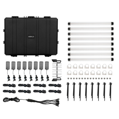 Nanlite Pavotube II 15X 8KIT Kit van 8 RGB II-buizen DMX-batterij