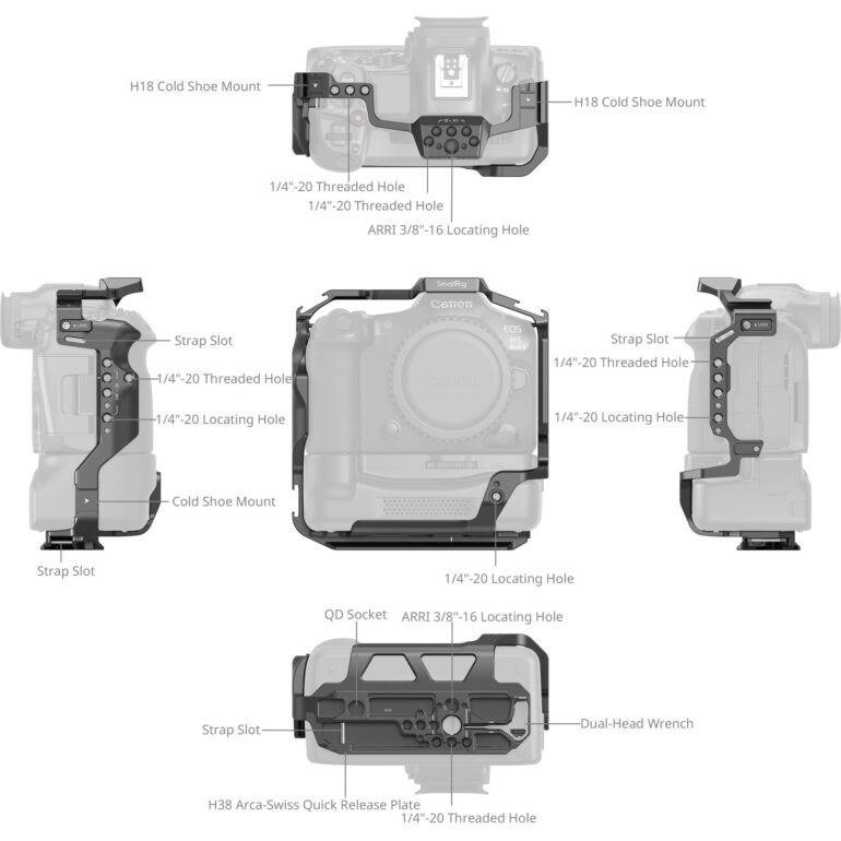 Smallrig Cage pour Canon EOS R5 Mark II avec ventilateur de refroidissement CF-R20EP-5092 - Afbeelding 3