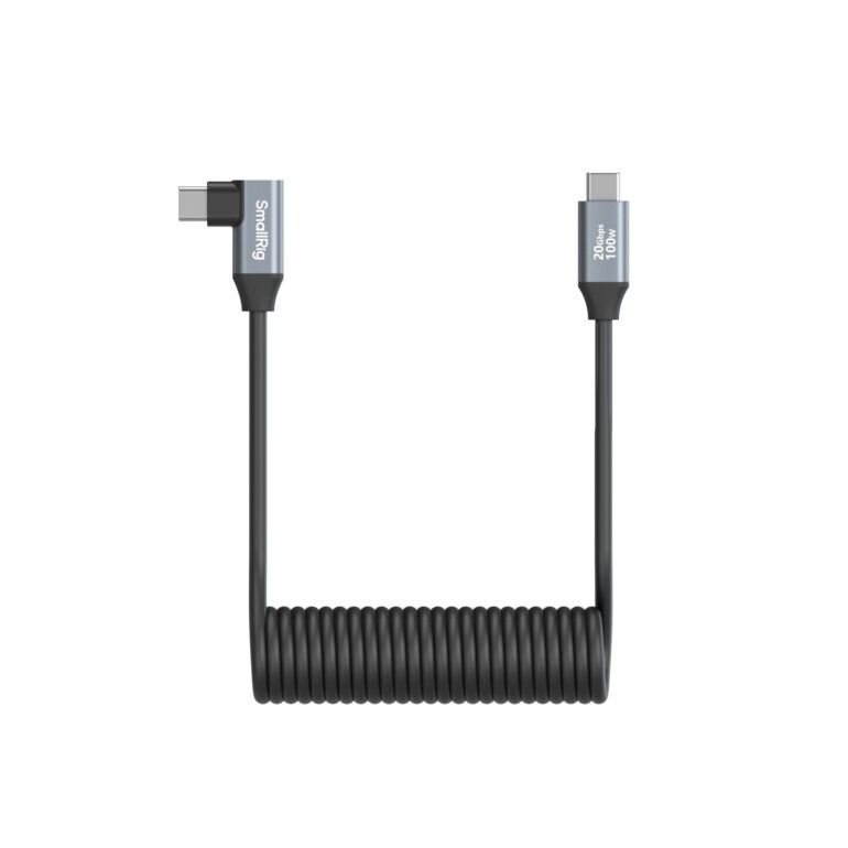 Smallrig Câble de données USB-C droit vers USB-C coudé enroulé – Bild 1