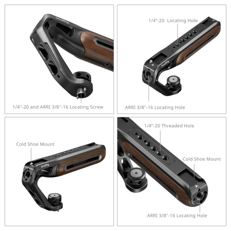 Smallrig Poignée supérieure en bois avec vis de positionnement 1/4''-20 et ARRI 3/8''-16 5252 - Imagen 3