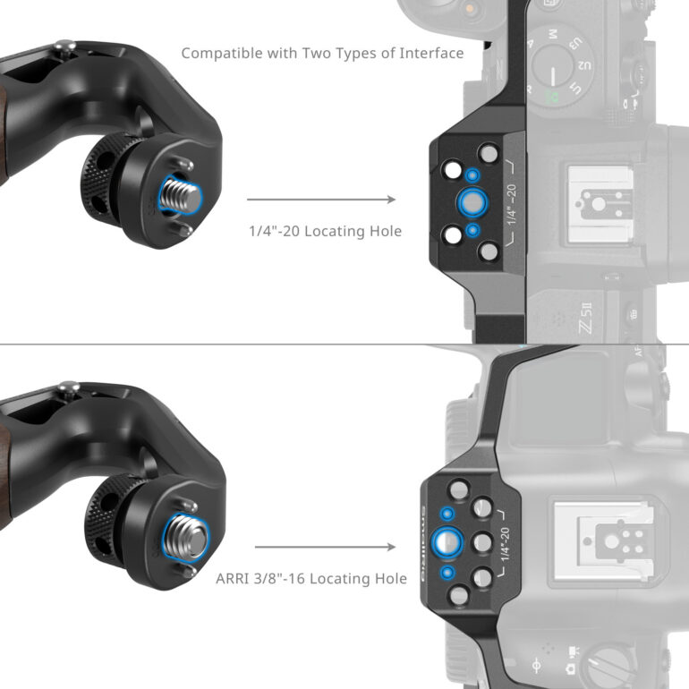 Smallrig Poignée supérieure en bois avec vis de positionnement 1/4''-20 et ARRI 3/8''-16 5252 - Imagen 5
