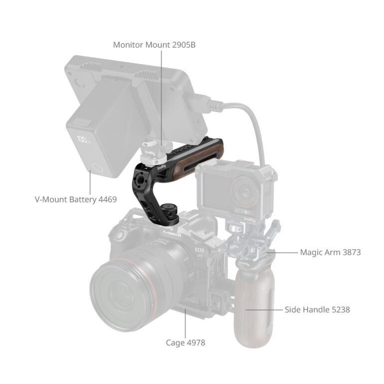 Smallrig Poignée supérieure en bois avec vis de positionnement 1/4''-20 et ARRI 3/8''-16 5252 - Imagen 7
