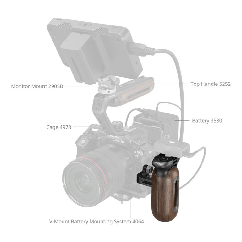 Smallrig Poignée latérale en bois avec vis 1/4"-20 5237 - Imagen 5