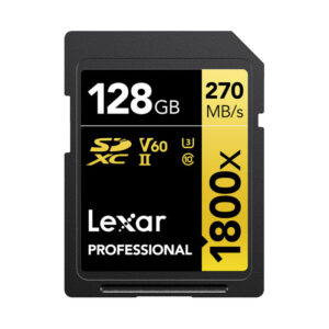 LEXAR PRO SD 1800X GOLD UHS-II 128GB CLASS 10 U3 (jusqu'à 270MB/S en lecture)