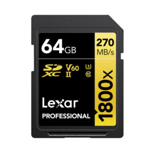 LEXAR PRO SD 1800X GOLD UHS-II 64GB CLASS 10 U3 (jusqu'à 270MB/S en lecture)