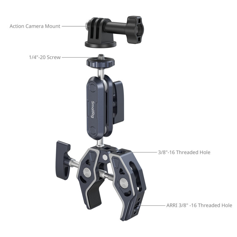 Smallrig Clamp en forme de crabe avec bras magique à tête sphérique 5529 - Imagen 4