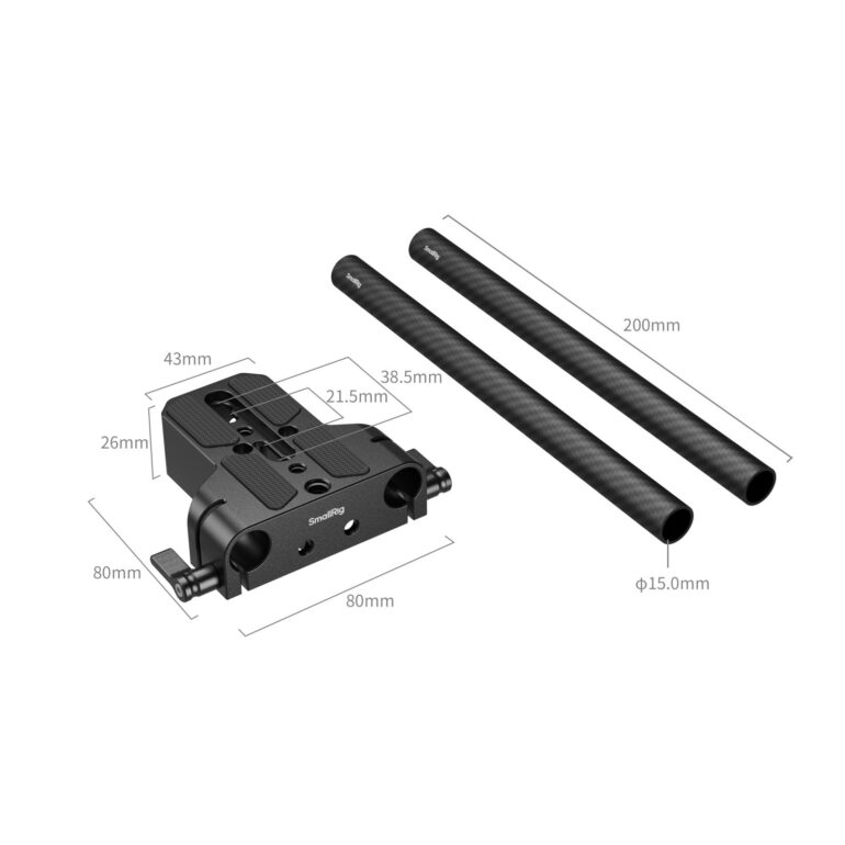 Smallrig Plaque de montage inférieure avec serre-rod de 15 mm double 5609 - Image 3