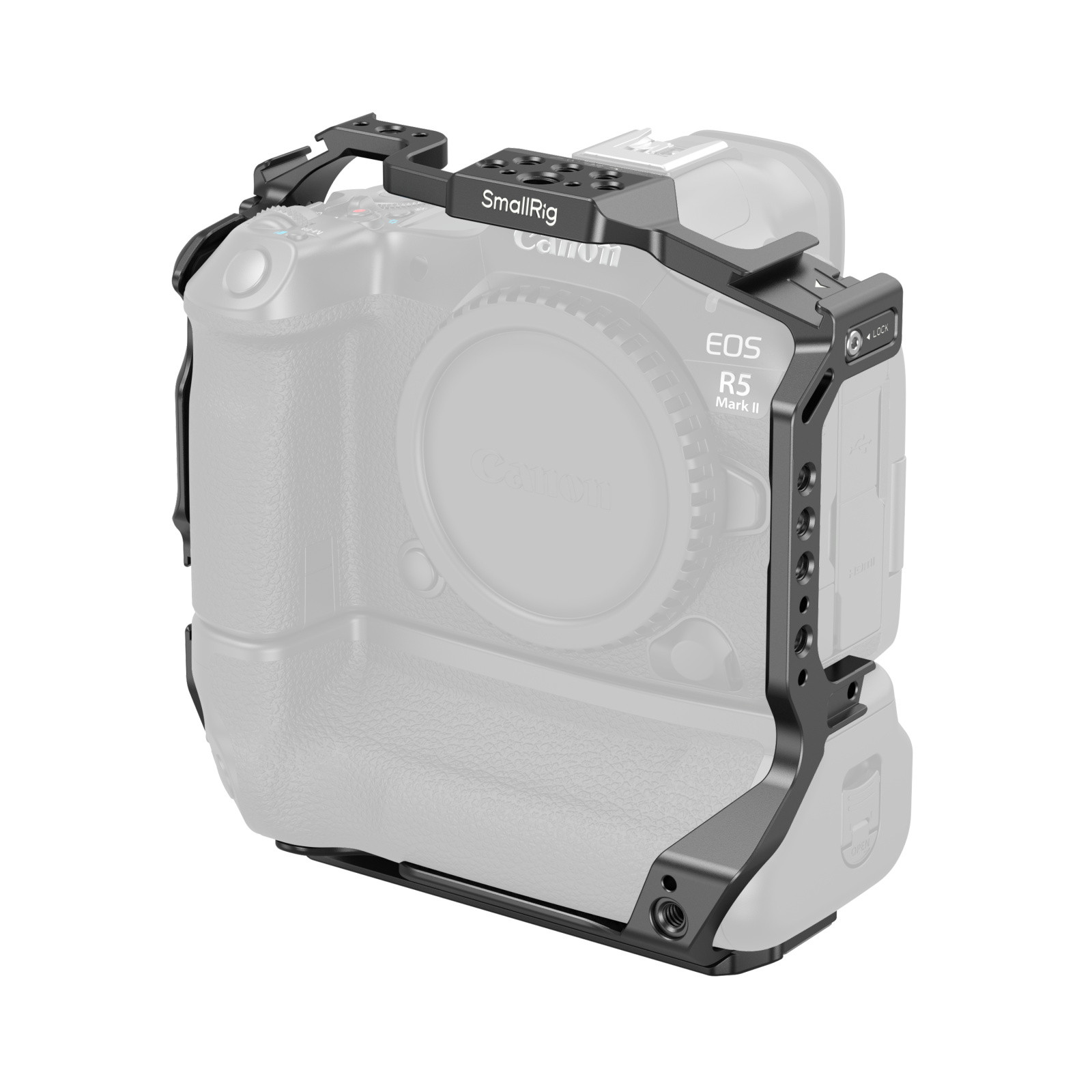 Smallrig Cage pour Canon EOS R5 Mark II avec poignée Smallrig Cage pour Canon EOS R5 Mark II avec poignée de batterie BG-R20 5623 – Image 1